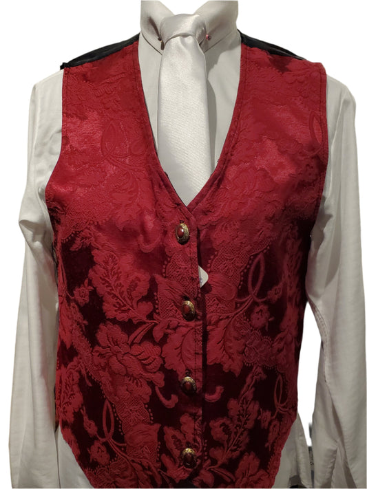 red flower vest