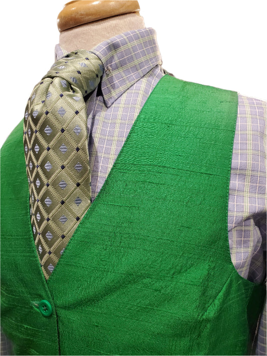 Hawkewood Lime Green Silk Vest