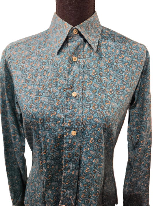 SGA, Teal Paisley Shirt