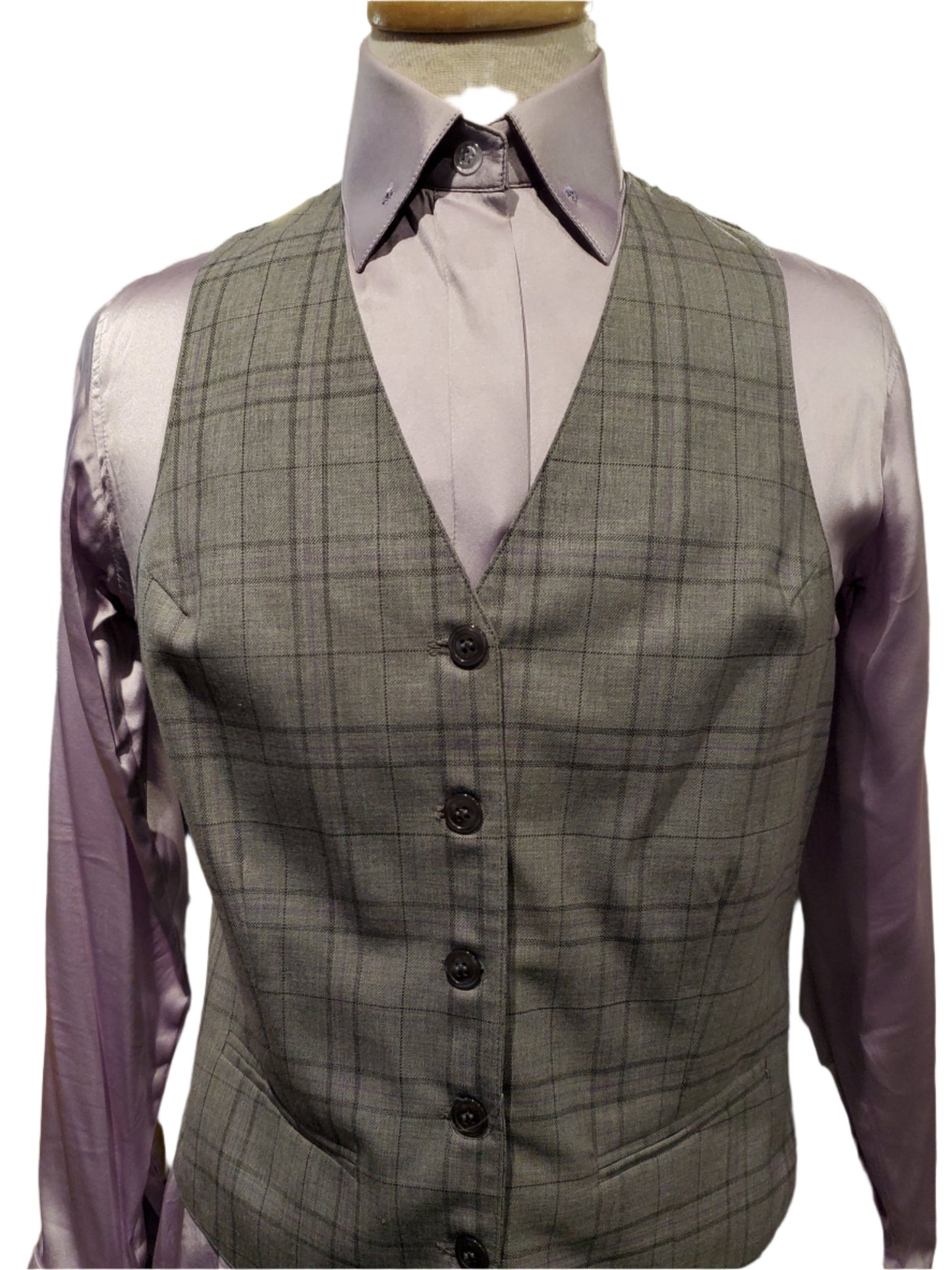 Ladies Purple and Grey Plaid Set