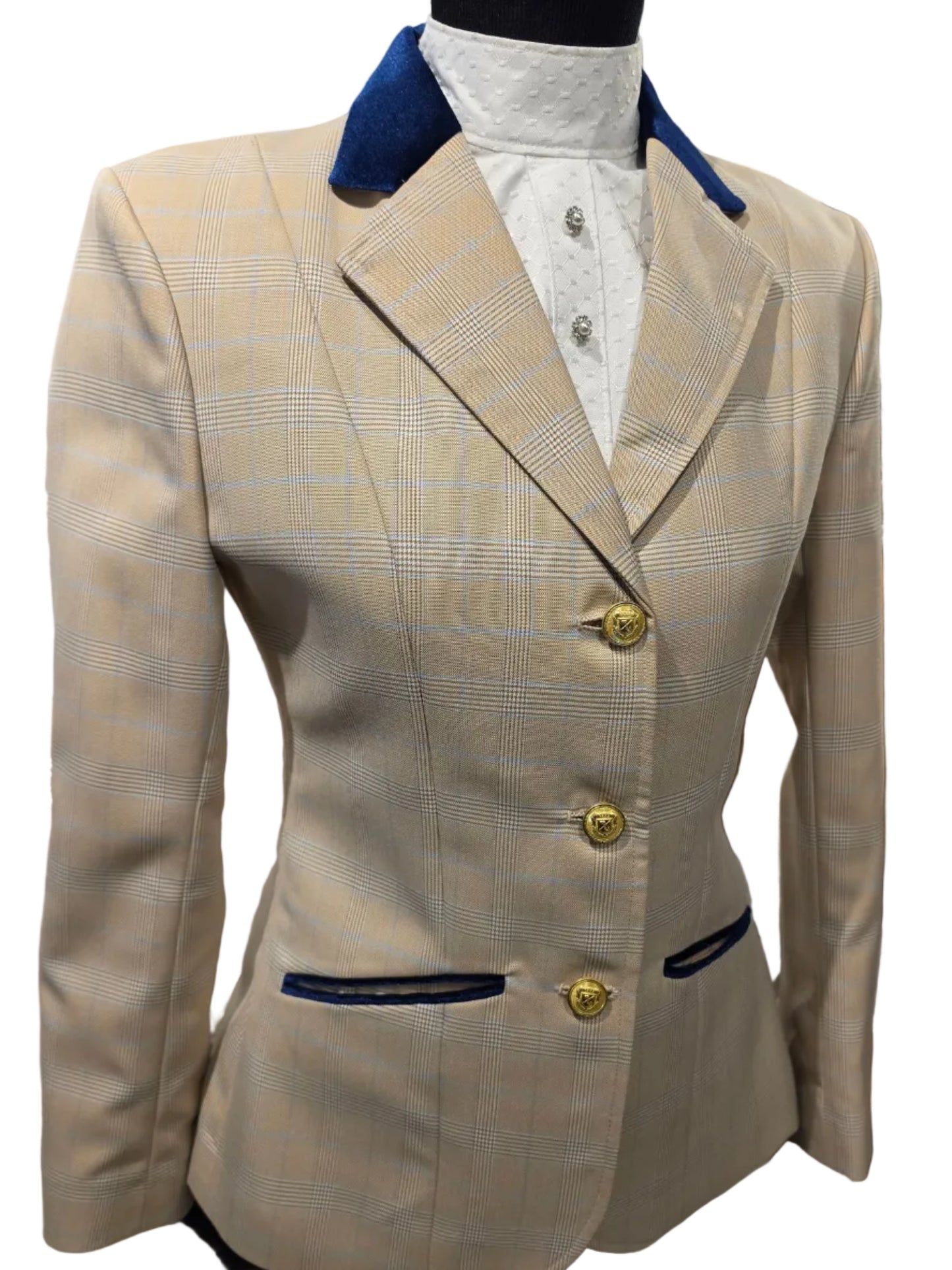 Fredy Tailor, Tan and Navy Plaid Hunt Coat