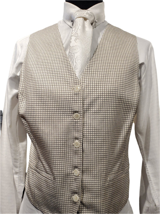 Becker Brothers Black and White Plaid Vest