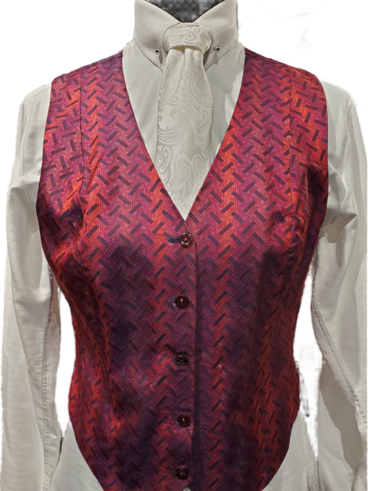 Red and Navy Basketweave Vest