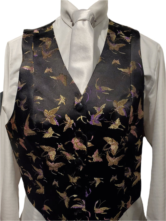 Black Vest with Gold Butterflies