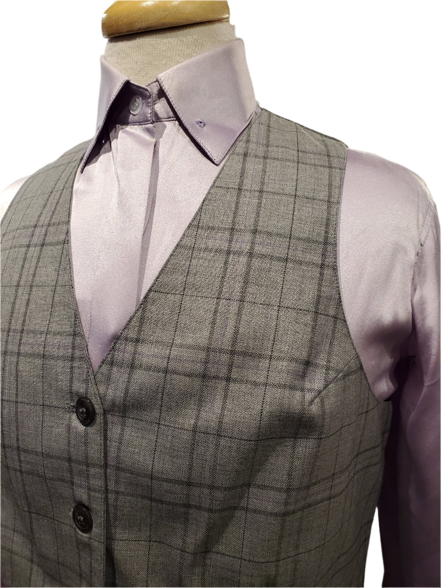 Ladies Purple and Grey Plaid Set