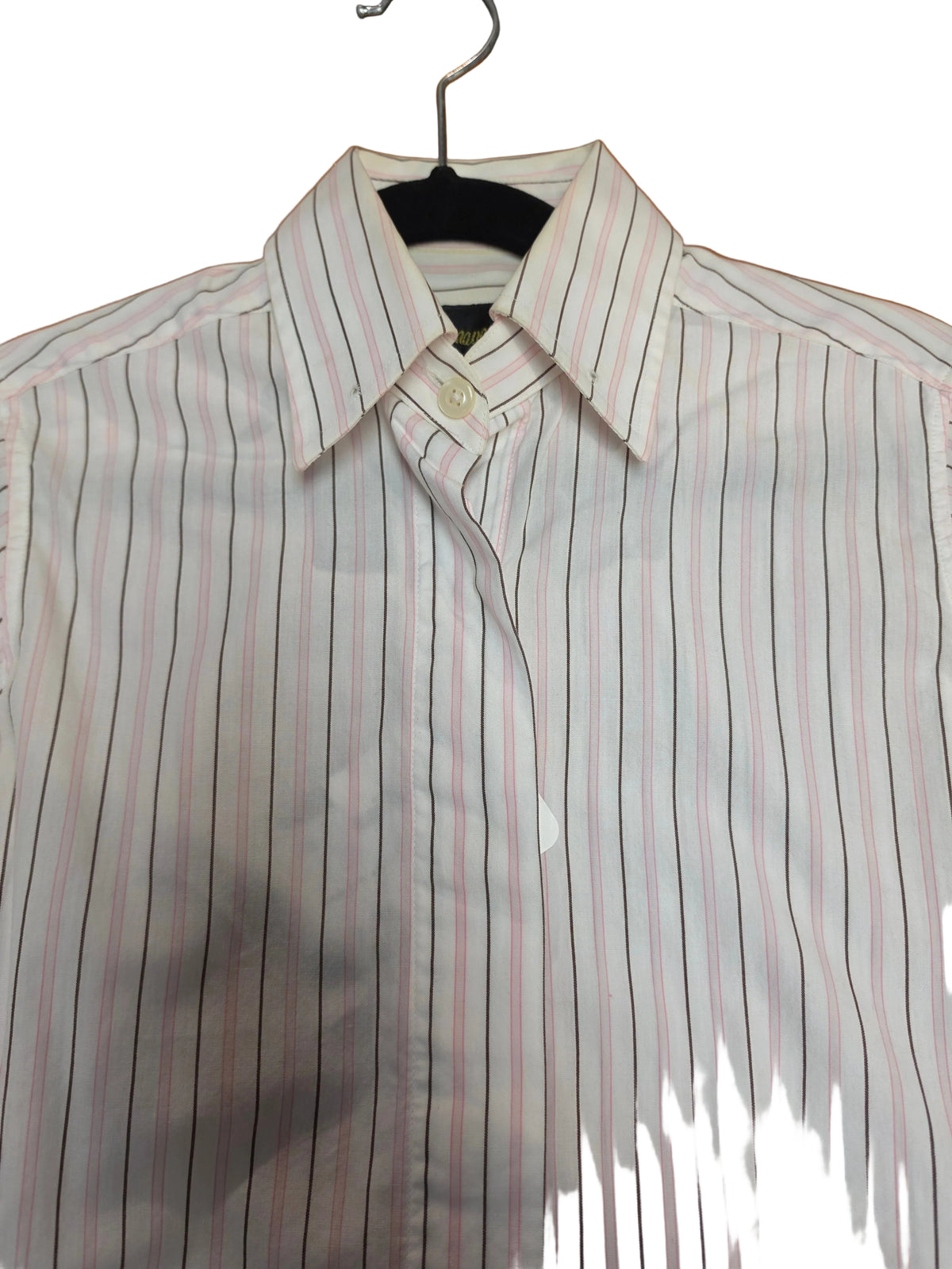 DeRegnaucourt, White with Pink Stripe Shirt