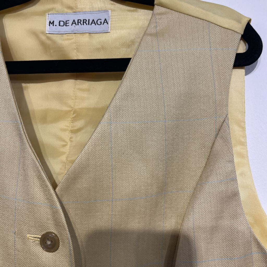 Marsha De Arriaga Gold with Blue Windowpane