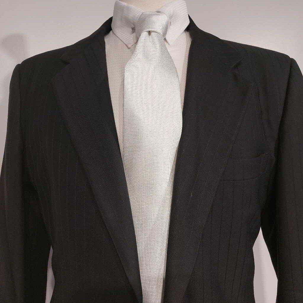 Saddleseat Connection Black Stripe Men's Suit with Vest