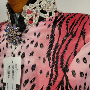 Black Western Jacket with Hot Pink Zebra Stripes