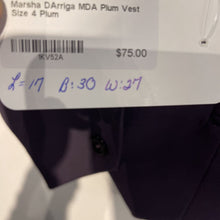 MDA Plum Vest Size 4