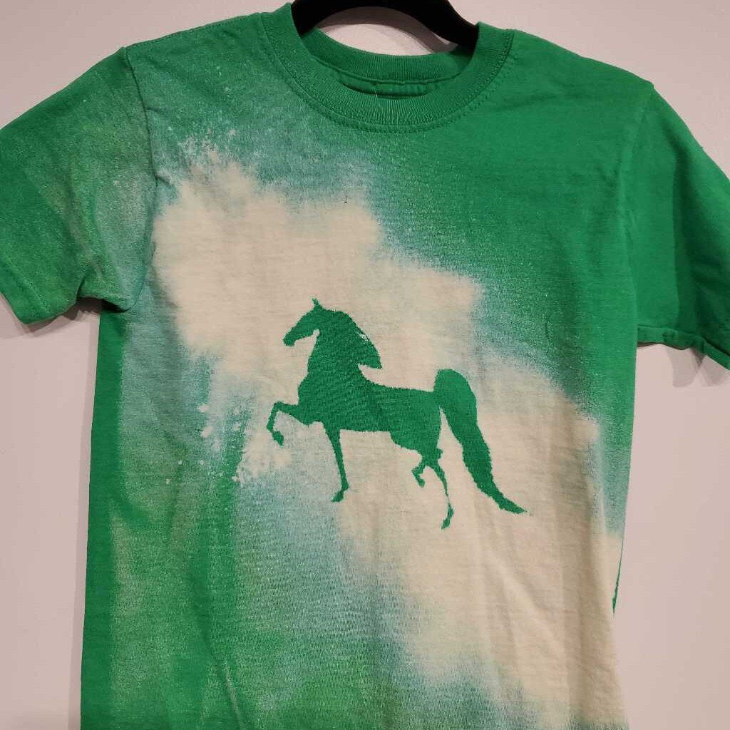 Green Tie Dye Horse Shirt Kids MTCU
