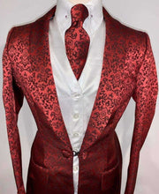 Load image into Gallery viewer, Red Brocade Daycoat
