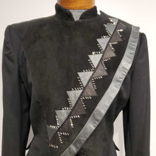 Black Western Top with Silver Geometric Pattern