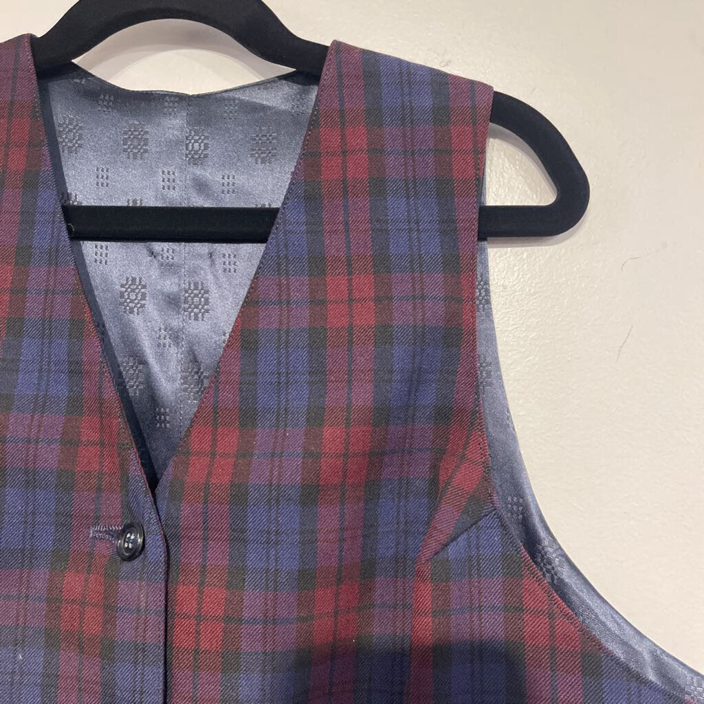 Red and Blue Checkered Vest