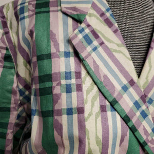 Purple and Green Plaid Western Top