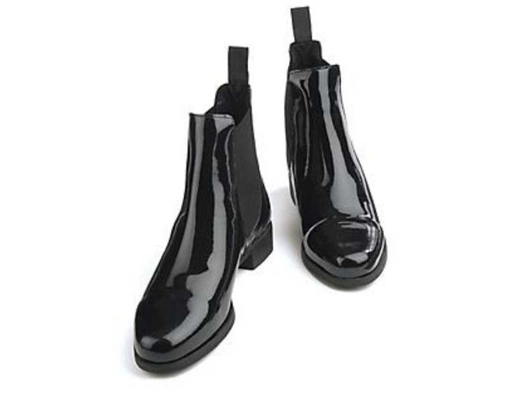 Ladies Ovation Patent Leather Show Boots Black 8 1/2