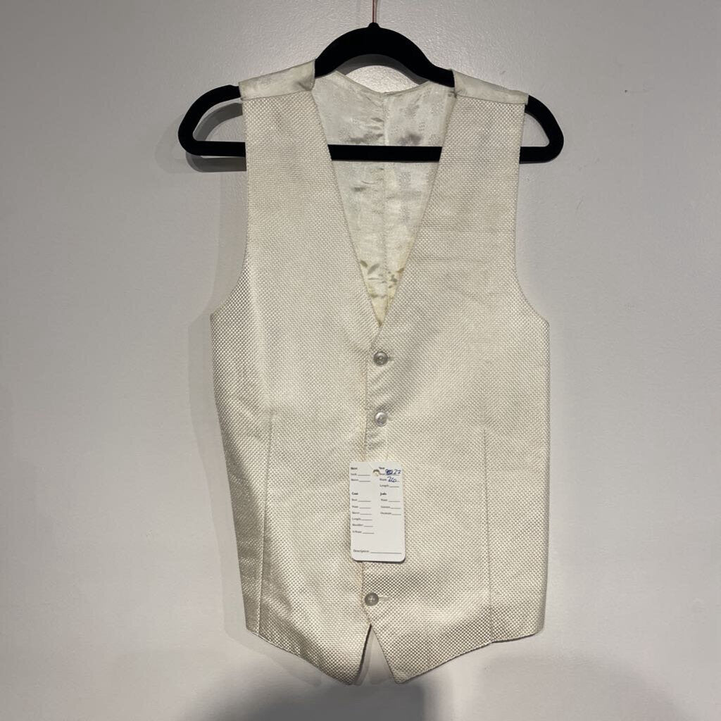 Cream Satin Houndstooth Vest