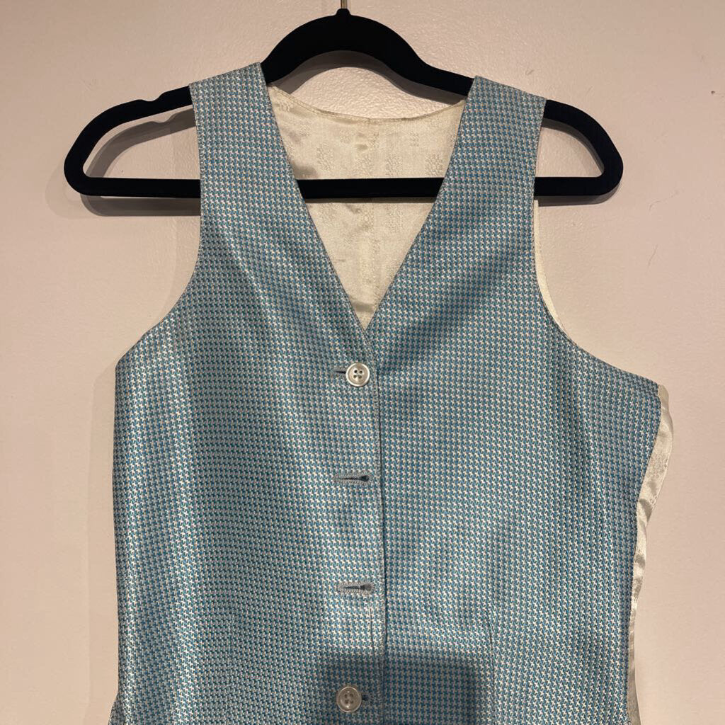 Light Blue Houndstooth Vest