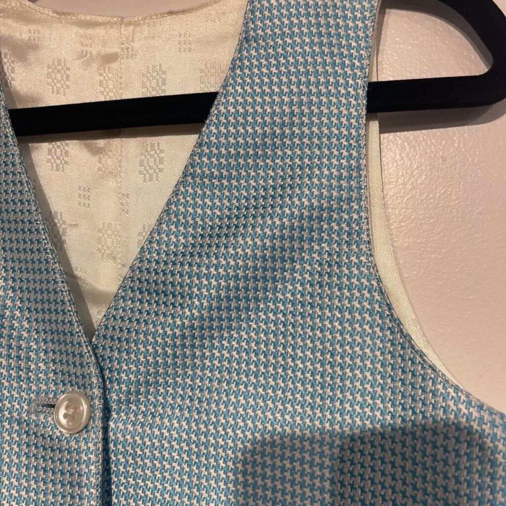 Light Blue Houndstooth Vest