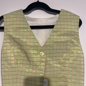 Light Green and Pink Checkered Vest