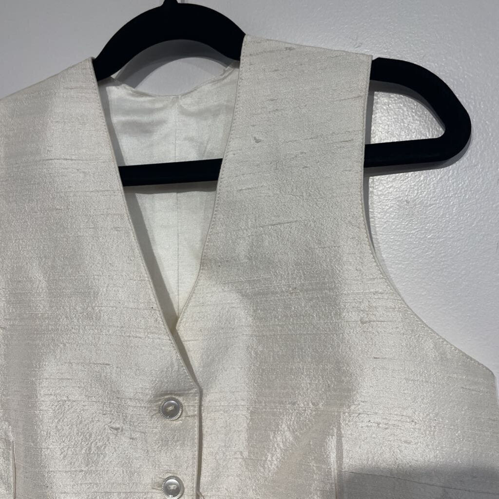 Blue Ribbon Boutique White Silk Vest