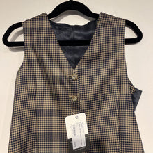Navy and Tan Houndstooth Vest
