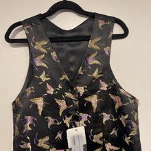 Black Vest with Gold and Pink Butterflies