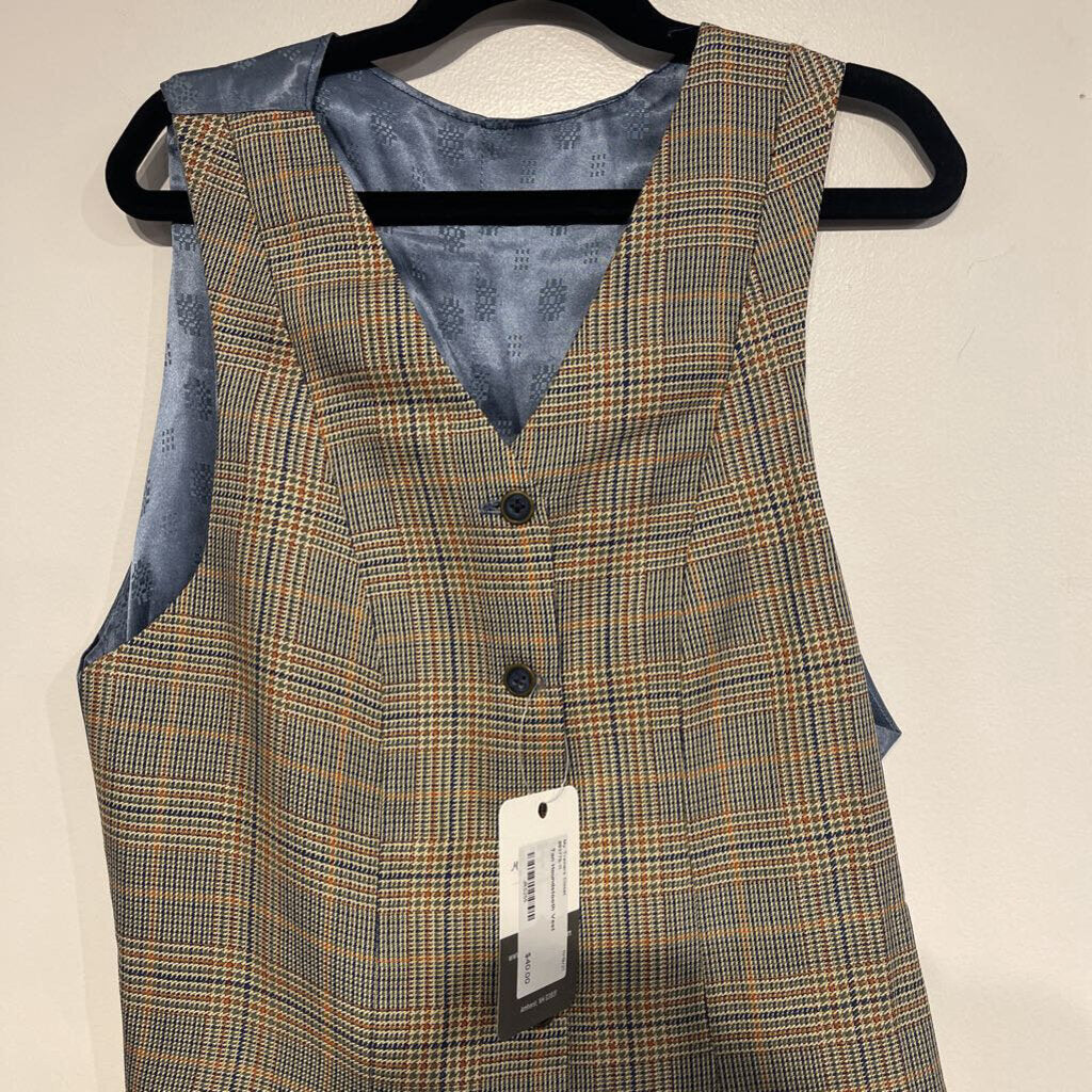 Tan Houndstooth Vest