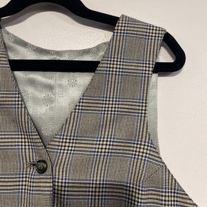 Carl Meyers Grey and Blue Houndstooth Windowpane Vest