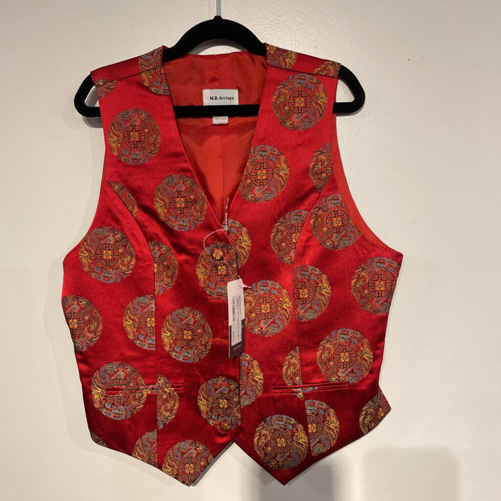 MDA Red Vest with Circle Dragon Pattern