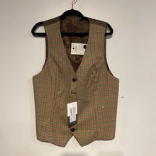 Reversible Brown and Brown Houndstooth Vest