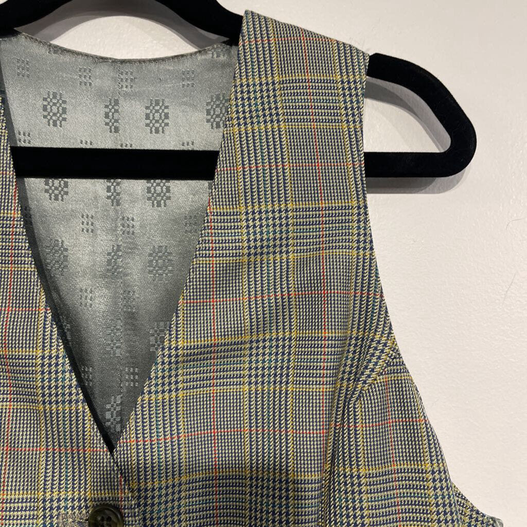 Green Windowpane Vest