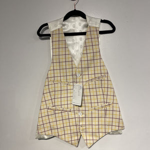 Carl Meyers Yellow and Maroon Plaid Vest