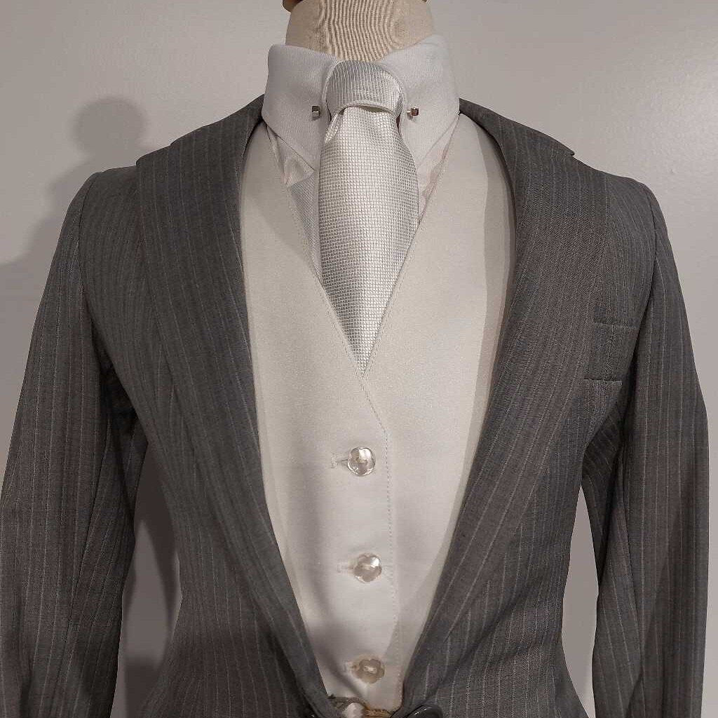 Custom Grey Pinstripe Boys Suit