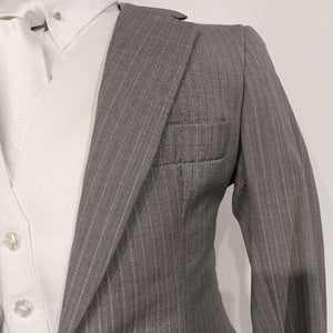 Custom Grey Pinstripe Boys Suit
