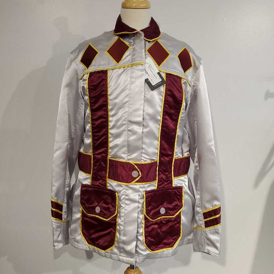 White and Maroon Road Silks