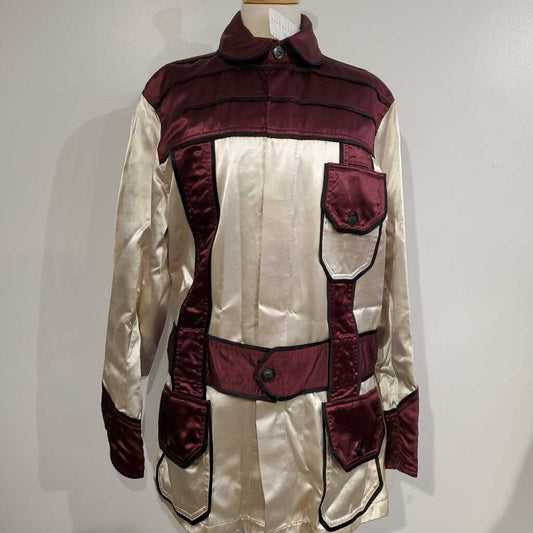 Maroon and Cream 2 Piece Road Silks