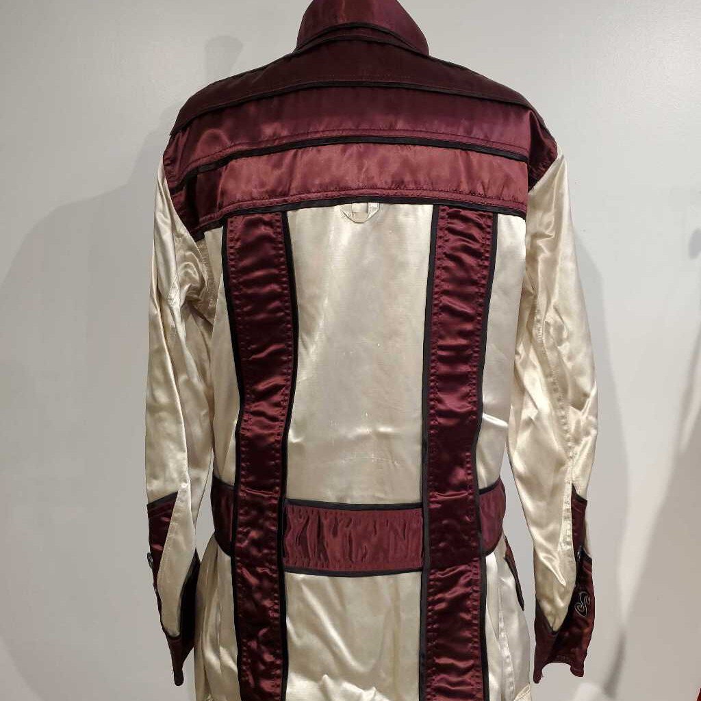 Maroon and Cream 2 Piece Road Silks