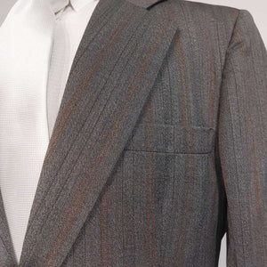 Carl Meyers Grey with Orange Stripes Three Piece Mens Suit