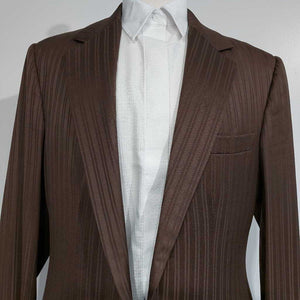 Brown Striped Mens Coat