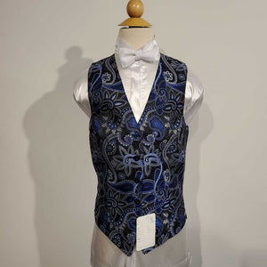 Black and Blue Paisley Formal Vest
