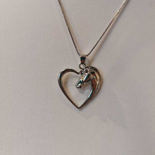 Silver Horse Heart Necklace
