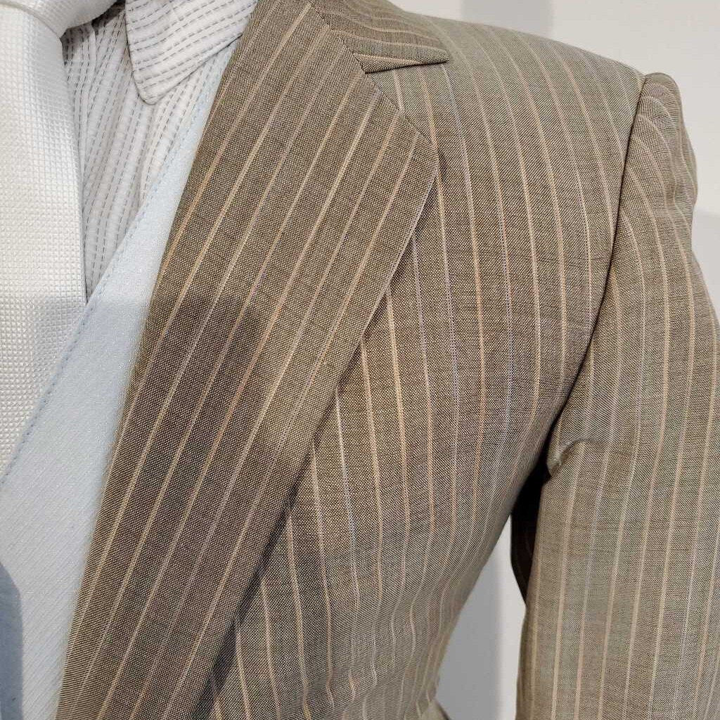 Becker Brothers Taupe Striped Suit(Repair in the Back)