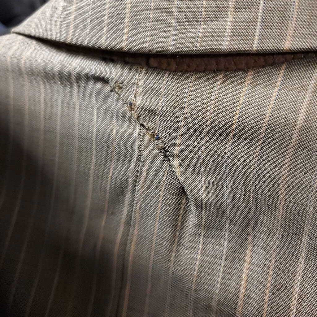 Becker Brothers Taupe Striped Suit(Repair in the Back)