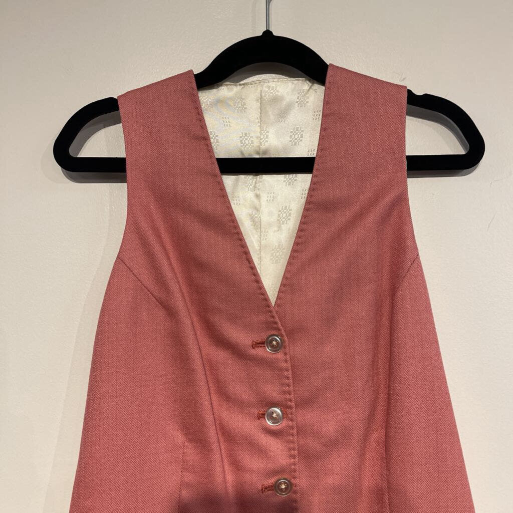 LeCheval Light Pink Herringbone Vest