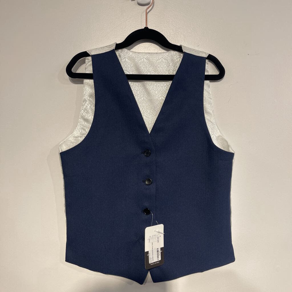 Custom Textured Navy Vest