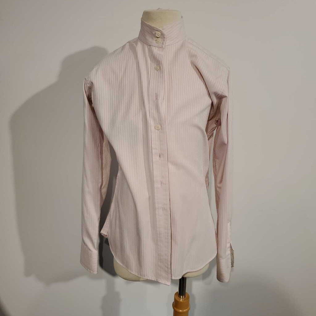 Pink Striped Hunt Shirt Girls 14 no collar