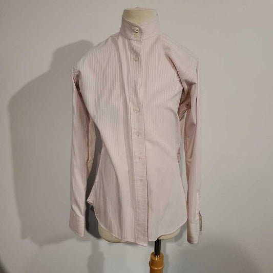 Pink Striped Hunt Shirt Girls 14 no collar