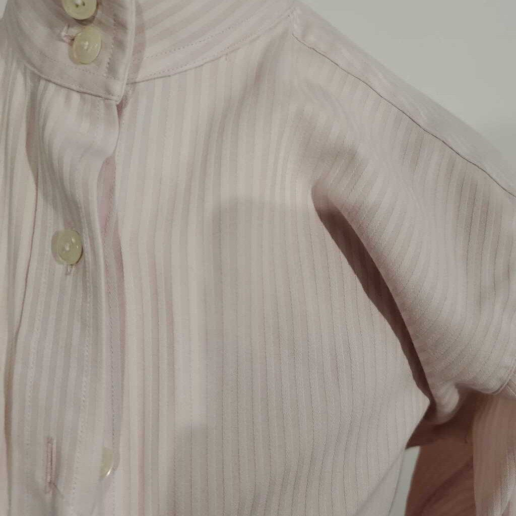 Pink Striped Hunt Shirt Girls 14 no collar