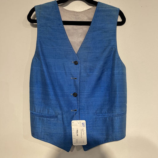 Custom Blue Silk Vest